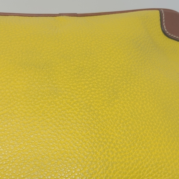 Dooney & Burke | Mustard Yellow Pebble Grain Small Zipper Crossbody Bag - Picture 14 of 15